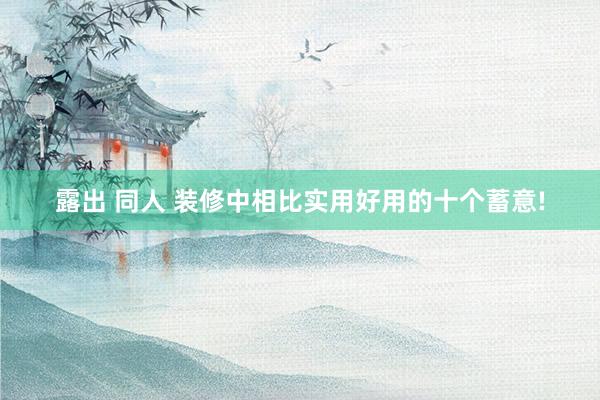 露出 同人 装修中相比实用好用的十个蓄意!