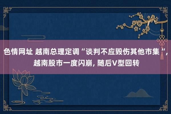 色情网址 越南总理定调“谈判不应毁伤其他市集“， 越南股市一度闪崩， 随后V型回转
