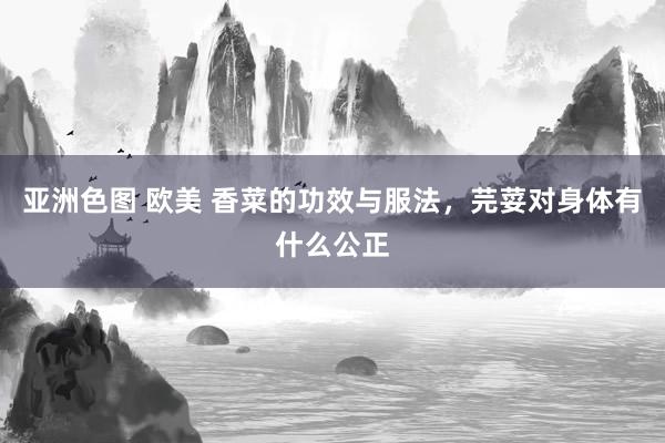 亚洲色图 欧美 香菜的功效与服法，芫荽对身体有什么公正