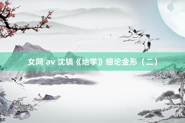 女同 av 沈镐《地学》细论金形（二）